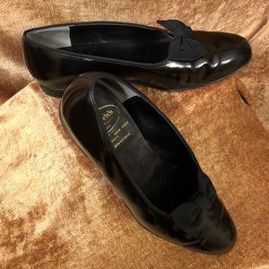 Black patent leather men's evening slippers